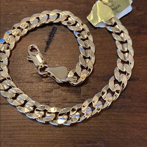 New gold plated Cuban bracelet 8”, width 7 mm